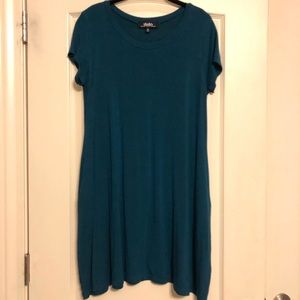 Teal T-shirt dress